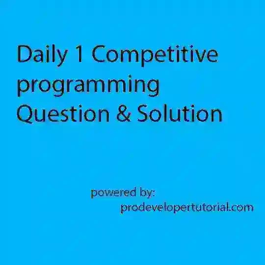 Competitive programming questions