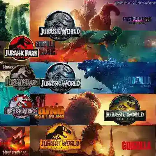 HD Movies Of MonsterVerse1 Kong & Godzilla, Jurassic Park Jurassic World Jurassic Movies in Hindi Tamil Telugu English updates