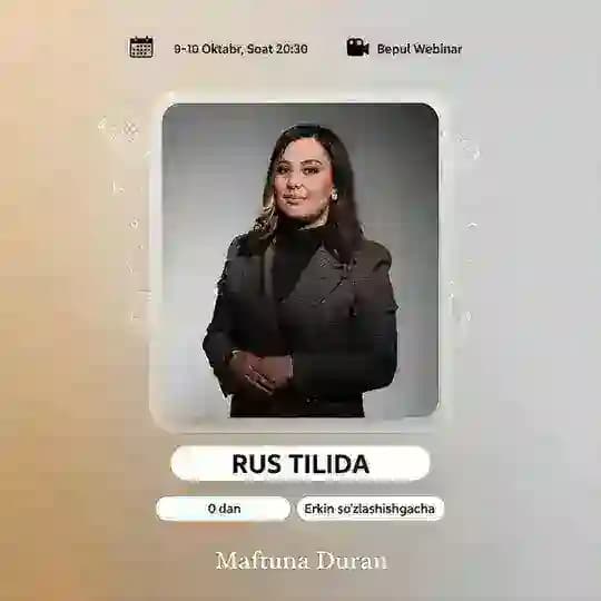9-10-OKTYABR | RUS TILI |MAFTUNA DURAN