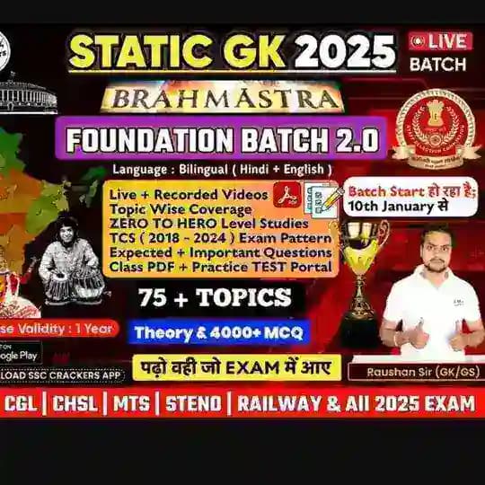 SSC CRACKERS STATIC GK 2026