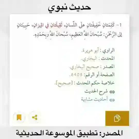 منبه ثَقِيلَتانِ في المِيزانِ 🔖