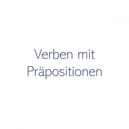 Verben mit Präpositionen