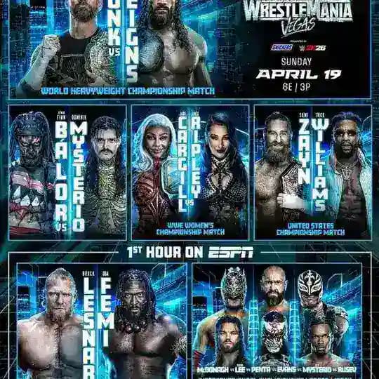 WWE WrestleMania 42 2026 | full show and matches
