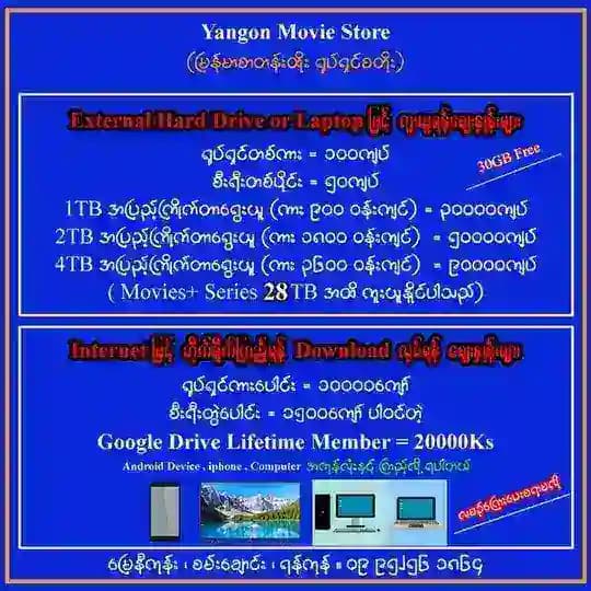 Yangon Movie Store (ကိုရီးယားဇာတ်လမ်းတွဲများ မြန်မာစာတန်းထိုး Korea Series) Profile